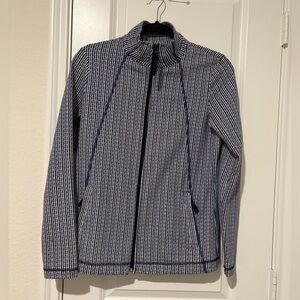 Talbots Navy and White Patterned Jacket
